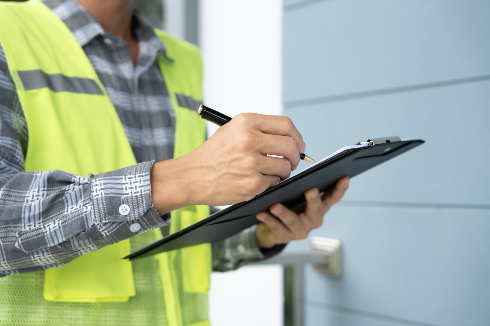 A Spectra consultant carrying out a site inspection on a construction project