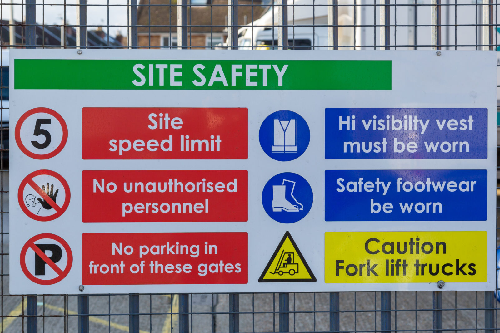 Construction site Health and Safety Signage
